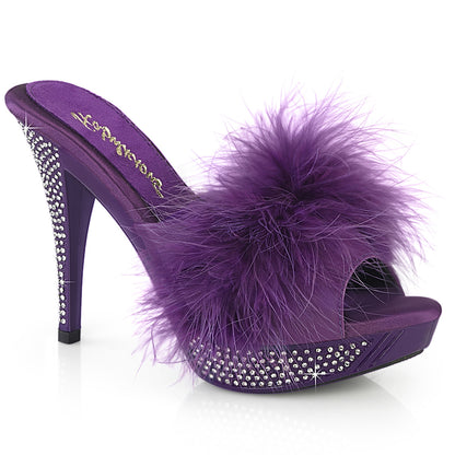 ELEGANT-401F 4 1/2" Heel, 1" PF Marabou Fur Slipper