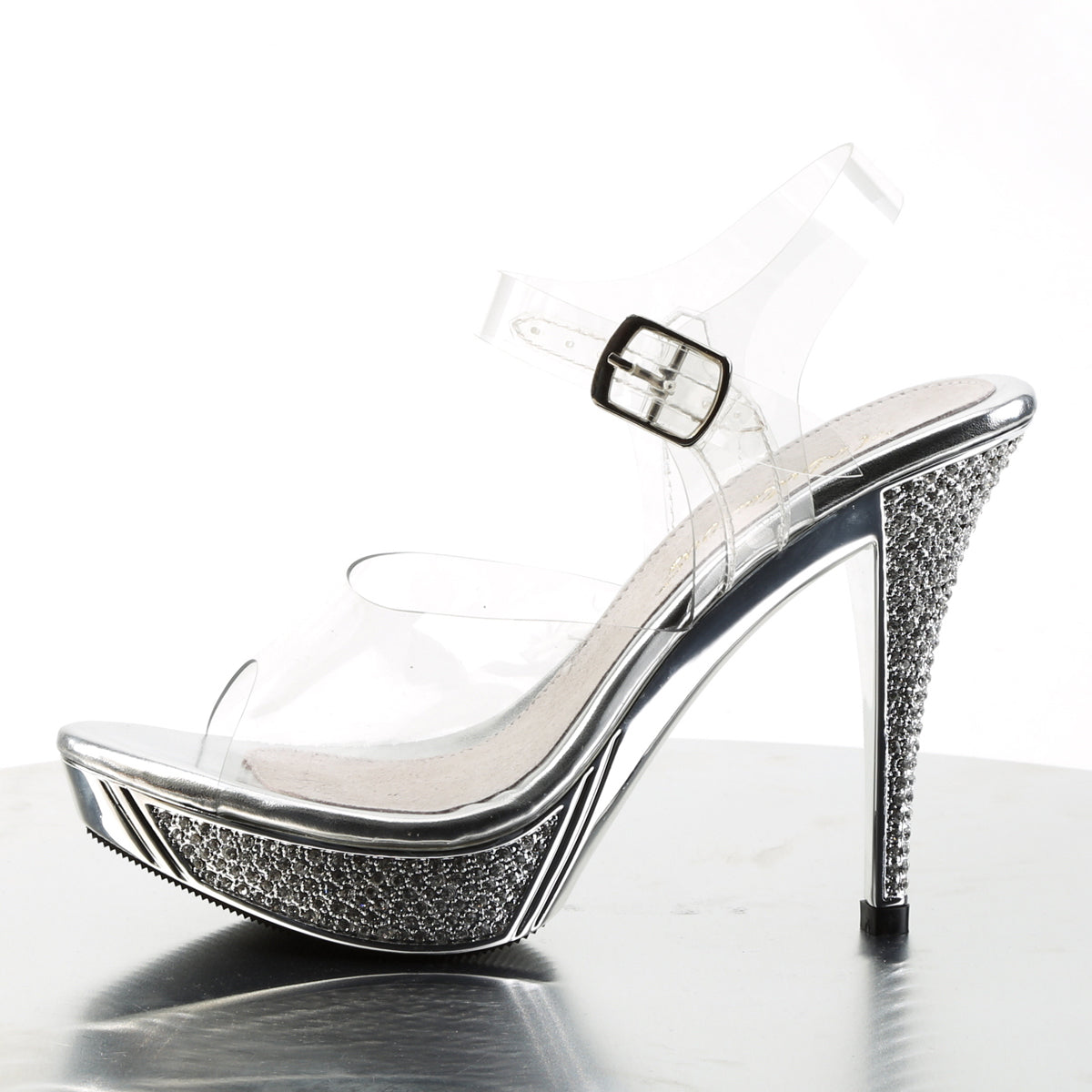 ELEGANT-408 4 1/2" Heel, 1" PF Ankle Strap Sandal w/ RS