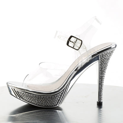 ELEGANT-408 4 1/2" Heel, 1" PF Ankle Strap Sandal w/ RS