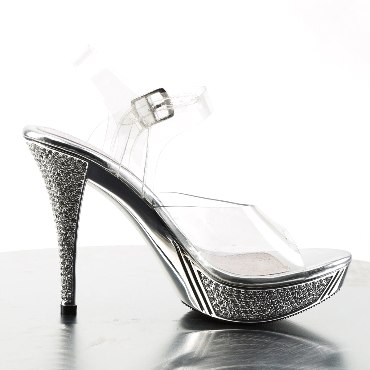 ELEGANT-408 4 1/2" Heel, 1" PF Ankle Strap Sandal w/ RS