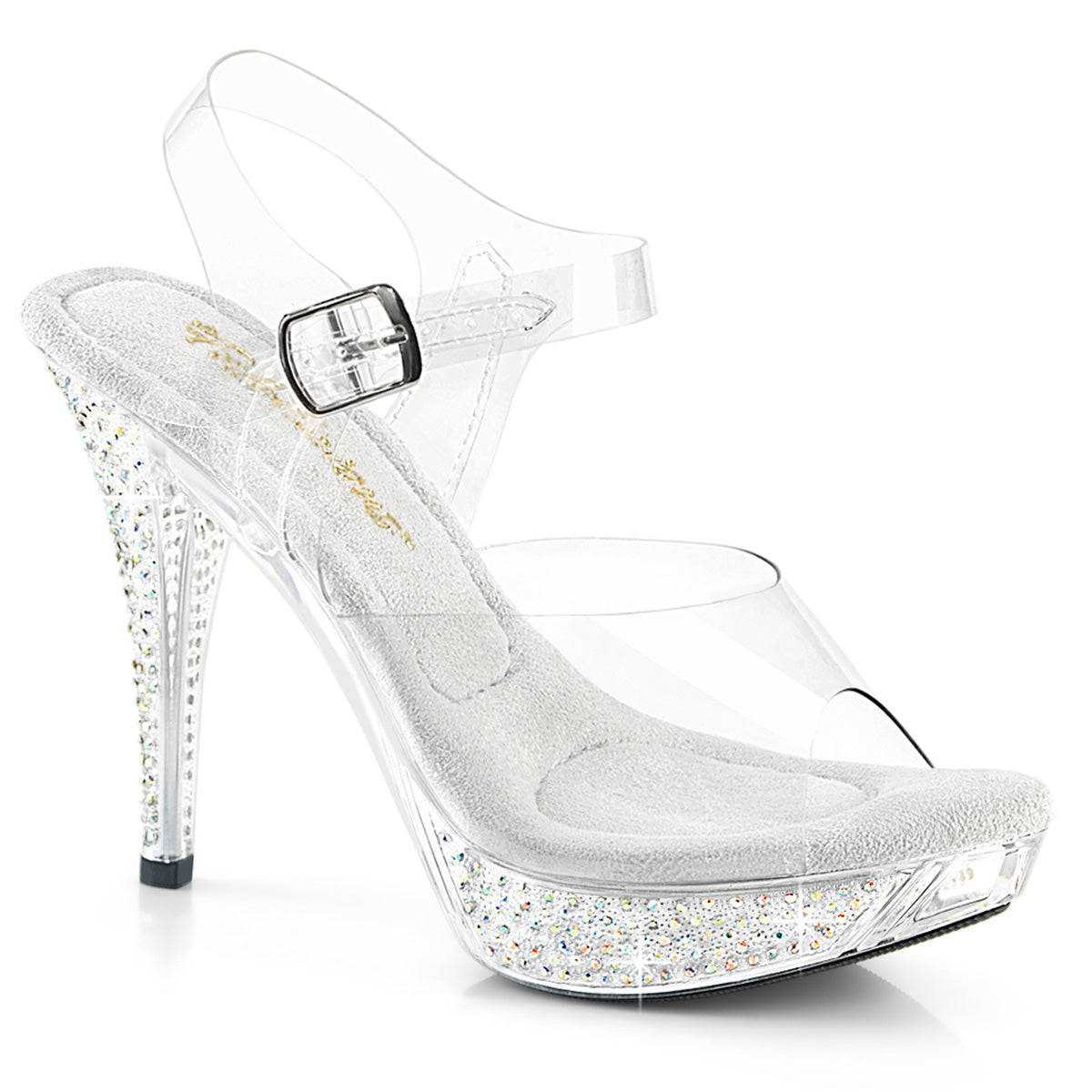 ELEGANT-408ABRS 4 1/2" Heel, 1" PF Ankle Strap Sandal w/ABRS