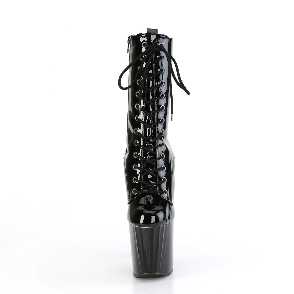 ENCHANT-1040 8" Heel, 3 3/4" PF Lace-Up Ankle Boot, Side Zip