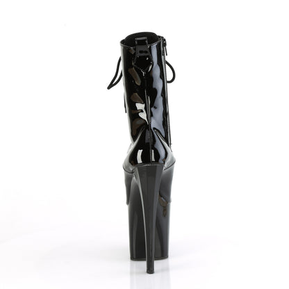 ENCHANT-1040 8" Heel, 3 3/4" PF Lace-Up Ankle Boot, Side Zip