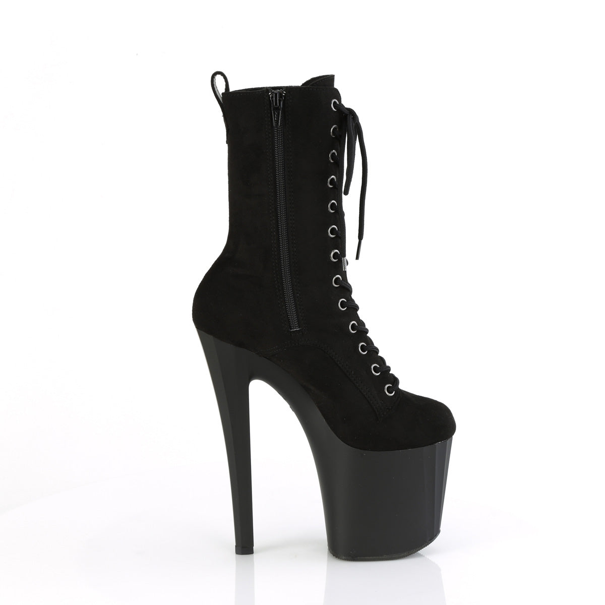 ENCHANT-1040 *8" Heel, 3 3/4" PF Lace-Up Ankle Boot, Side Zip