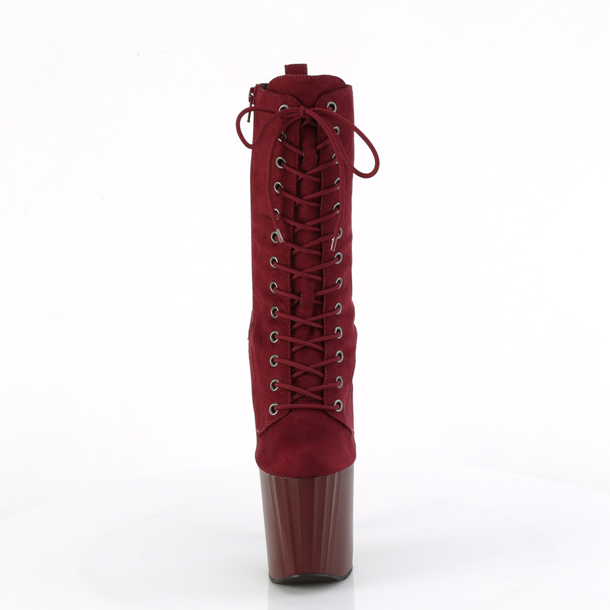 ENCHANT-1040 8" Heel, 3 3/4" PF Lace-Up Ankle Boot, Side Zip