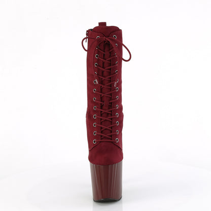 ENCHANT-1040 8" Heel, 3 3/4" PF Lace-Up Ankle Boot, Side Zip