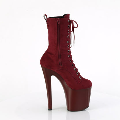 ENCHANT-1040 *8" Heel, 3 3/4" PF Lace-Up Ankle Boot, Side Zip