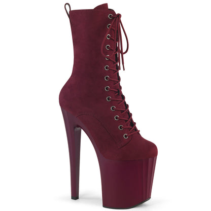ENCHANT-1040 8" Heel, 3 3/4" PF Lace-Up Ankle Boot, Side Zip