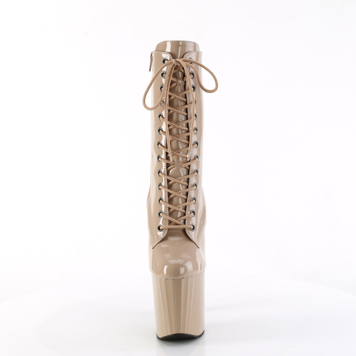 ENCHANT-1040 *8" Heel, 3 3/4" PF Lace-Up Ankle Boot, Side Zip
