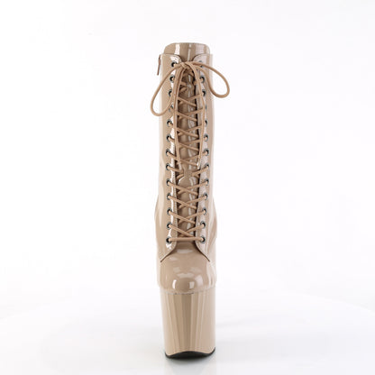 ENCHANT-1040 *8" Heel, 3 3/4" PF Lace-Up Ankle Boot, Side Zip