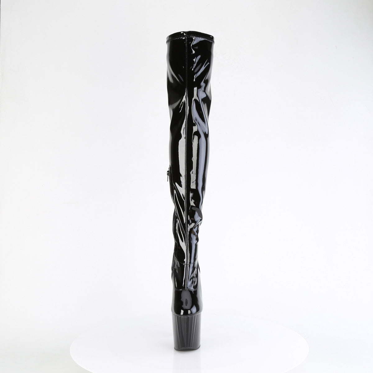 ENCHANT-3000 *8" Heel, 3 3/4" PF Stratch Thigh High Boot, Side Zip