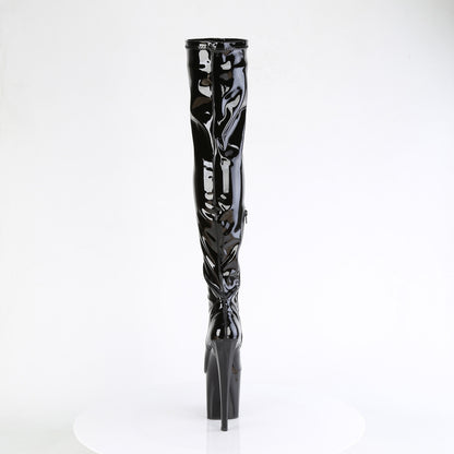 ENCHANT-3000 *8" Heel, 3 3/4" PF Stratch Thigh High Boot, Side Zip
