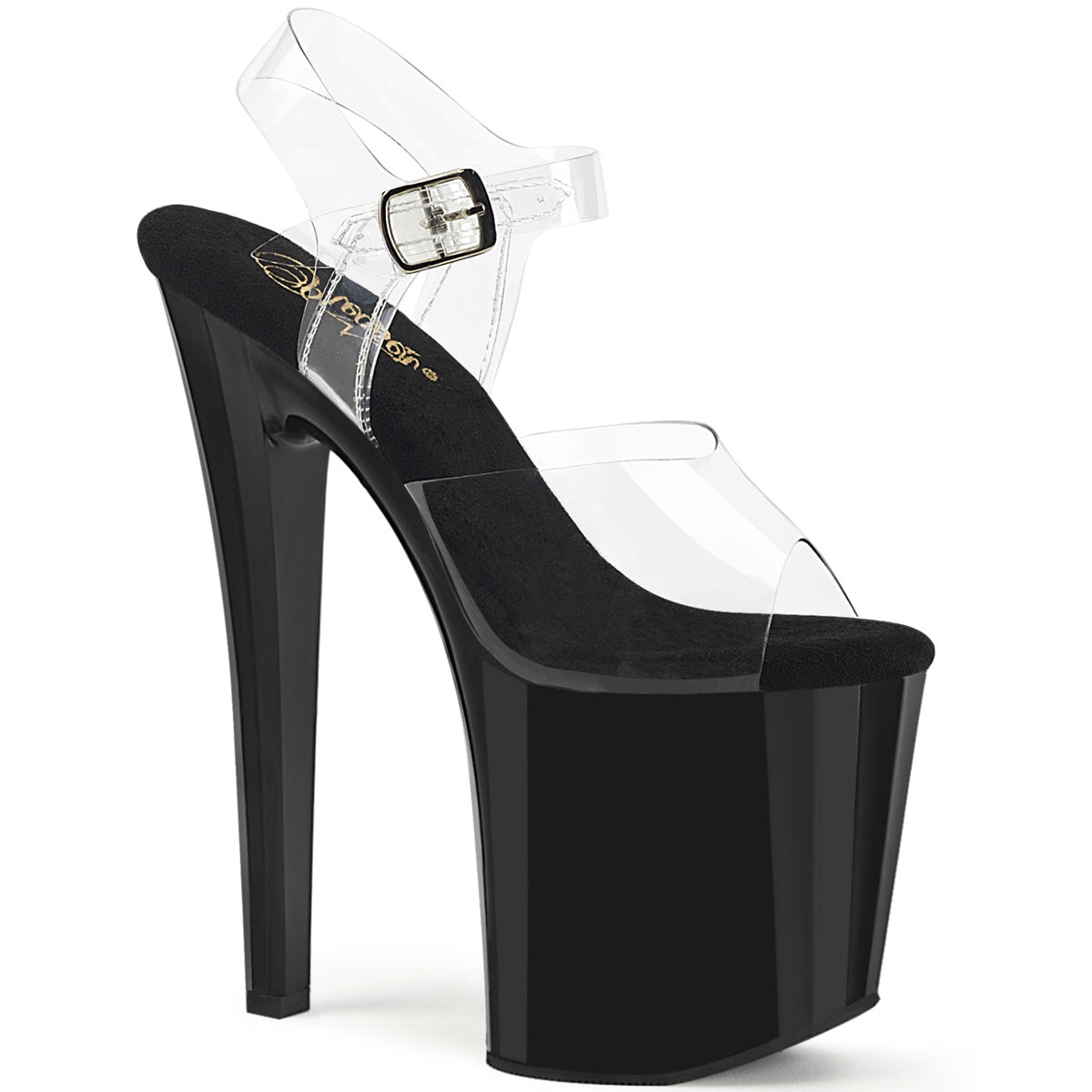 ENCHANT-708 8" Heel, 3 3/4" PF Ankle Strap Sandal