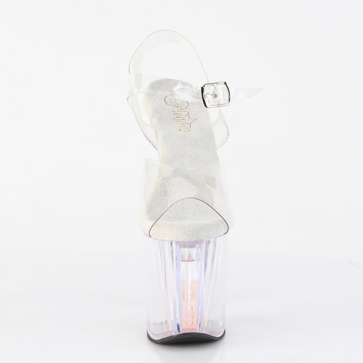 ENCHANT-708AQUA-01 8" Heel, 3 3/4" PF Ankle Strap Sandal