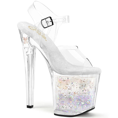 ENCHANT-708AQUA-02 8" Heel, 3 3/4" PF Ankle Strap Sandal