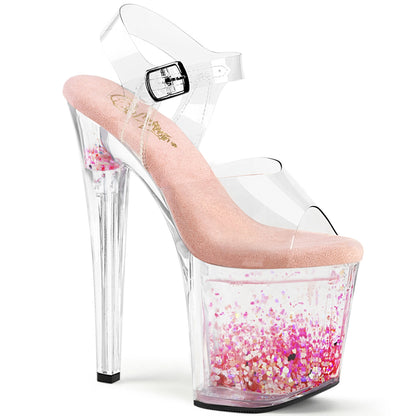 ENCHANT-708AQUA-03 8" Heel, 3 3/4" PF Ankle Strap Sandal