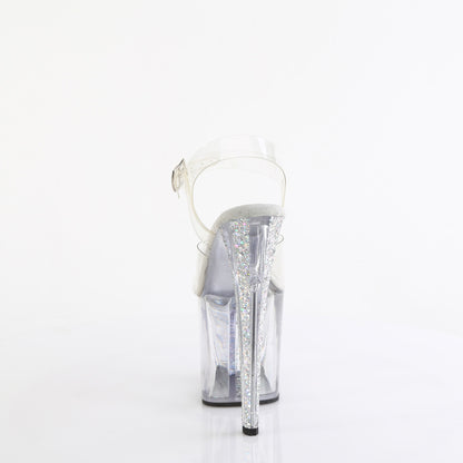 ENCHANT-708AQUA-04 8" Heel, 3 3/4" PF Ankle Strap Sandal