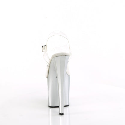 ENCHANT-708LT-CIRCLE *8" Heel, 3 3/4" PF LED Illuminated Ankle Strap Sandal