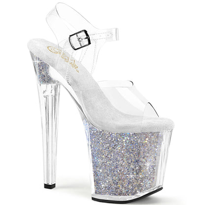 ENCHANT-708RSI 8" Heel, 3 3/4" PF Ankle Strap Sandal w/RS Inserts