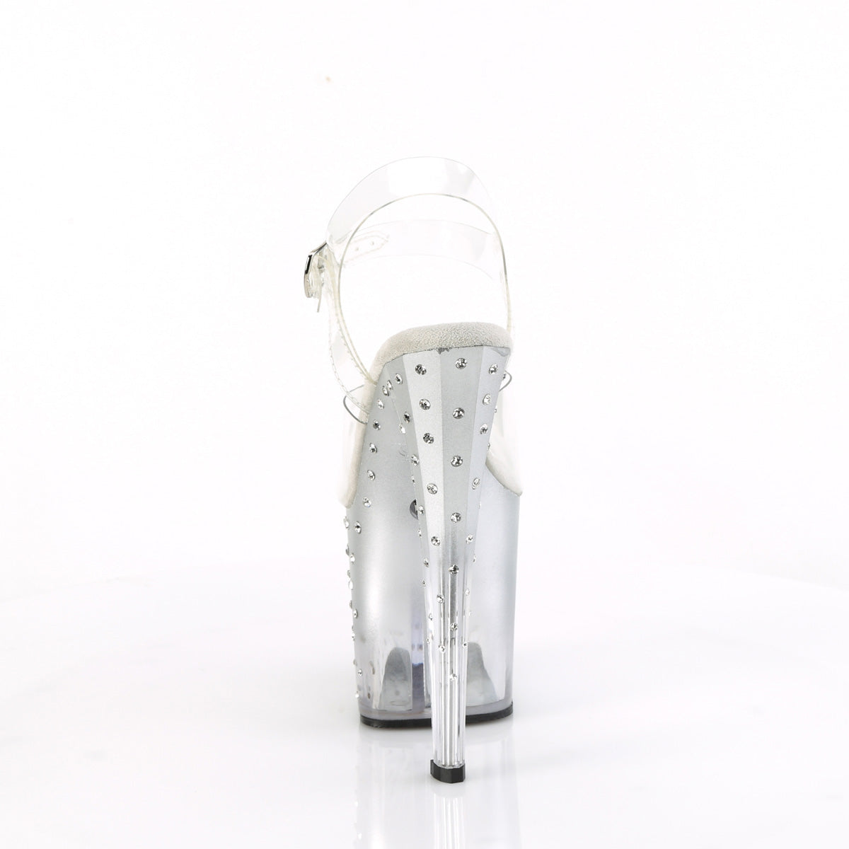 ENCHANT-708T-LT 8" Heel, 3 3/4" PF LED Illuminated Ankle Strap Sandal w/RS