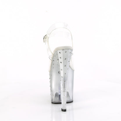 ENCHANT-708T-LT 8" Heel, 3 3/4" PF LED Illuminated Ankle Strap Sandal w/RS