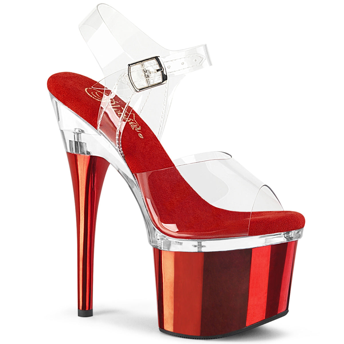 ESTEEM-708 *7" Heel, 3" PF Ankle Strap Sandal