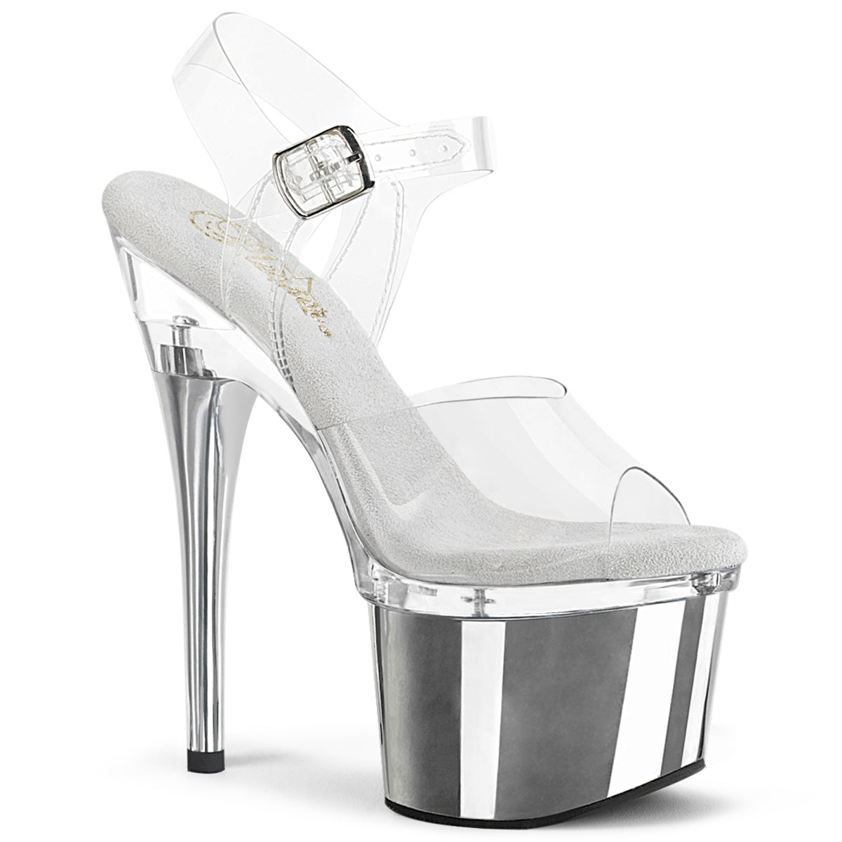 ESTEEM-708 *7" Heel, 3" PF Ankle Strap Sandal