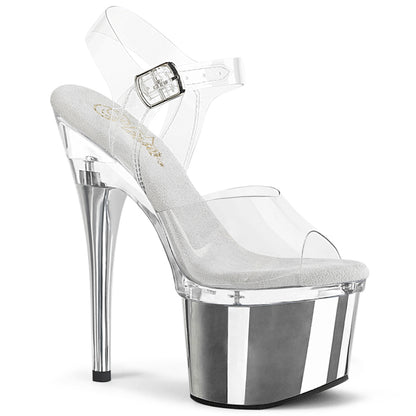 ESTEEM-708 *7" Heel, 3" PF Ankle Strap Sandal