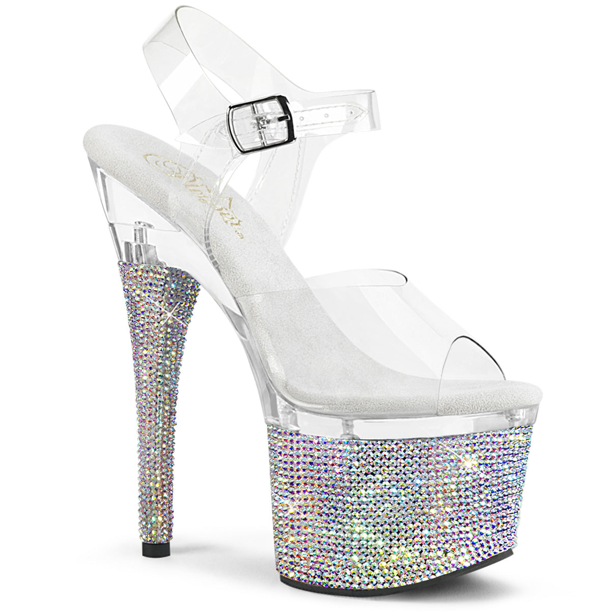 ESTEEM-708DM 7" Heel, 3" PF Ankle Strap Sandal w/RS