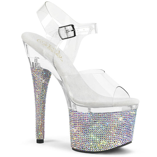 ESTEEM-708DM 7" Heel, 3" PF Ankle Strap Sandal w/RS