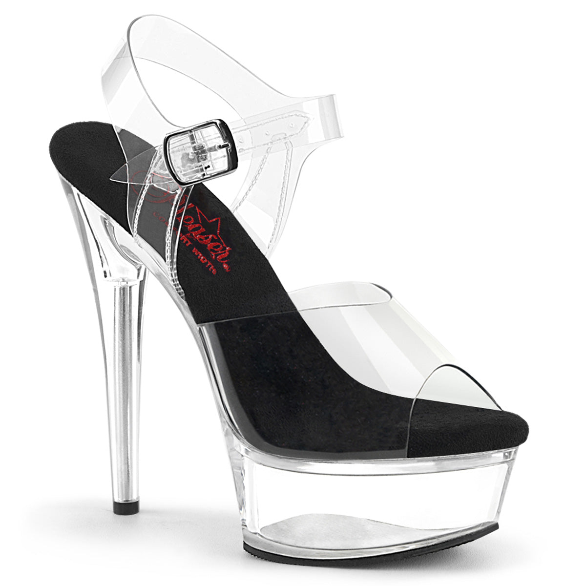 EXCITE-608 6" Heel, 1 3/4" PF Comfort Width Ankle Strap Sandal