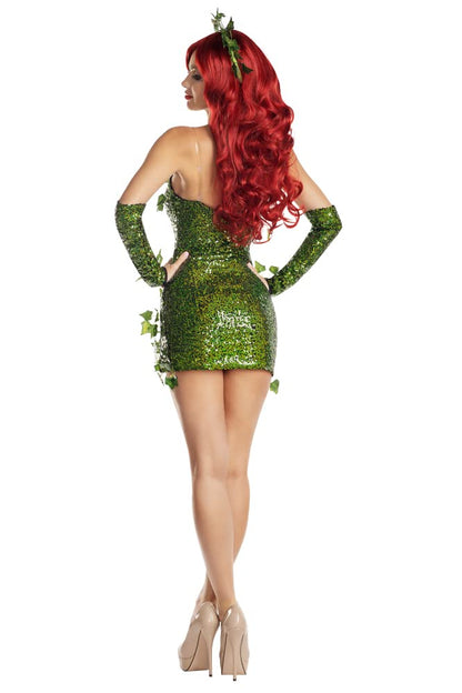 Womens Poisonous Villain With Gloves and Headpiece Adult
