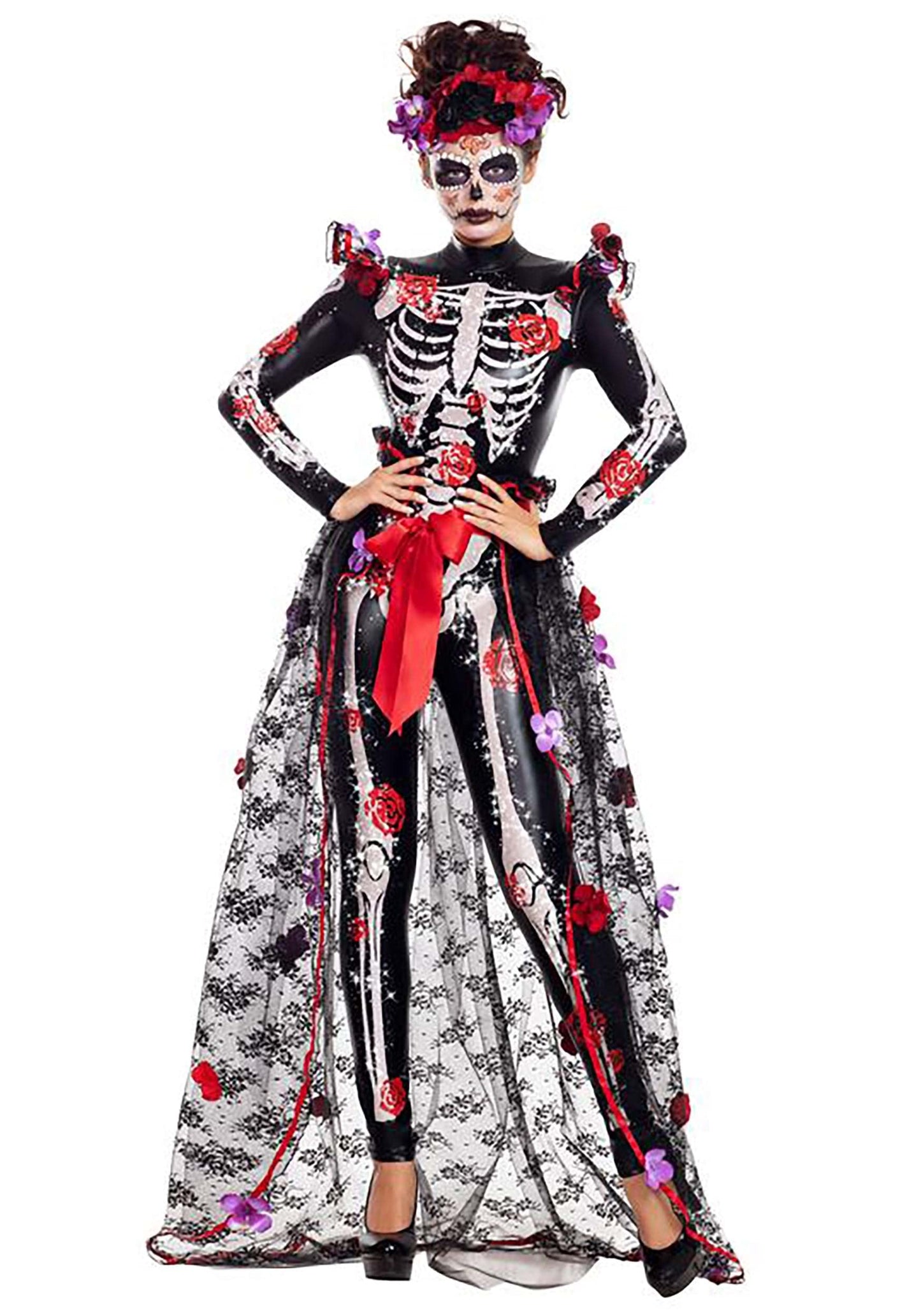 Party King Women's Rosas Day of The Dead Costume