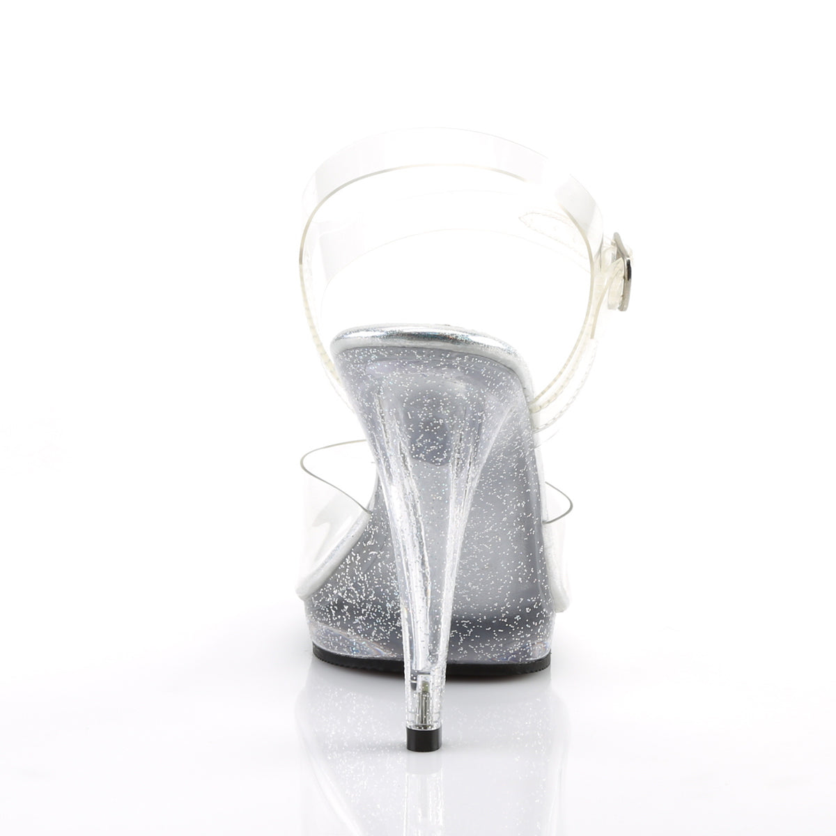 FLAIR-408MG 4 1/2" Heel, 1/2" PF Ankle Strap Sandal W/Mini Glitters