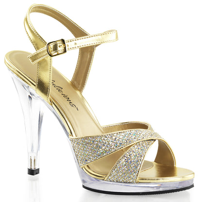 FLAIR-419(G) 4 1/2" Heel, 1/2" PF Criss Cross Ankle Strap Sandal