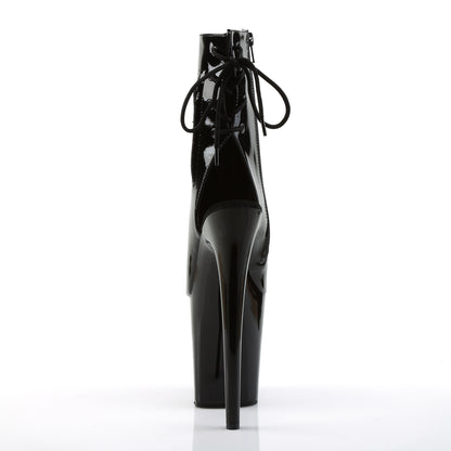 FLAMINGO-1018 8" Heel, 4" PF Open Toe/Heel Ankle Boot, Side Zip