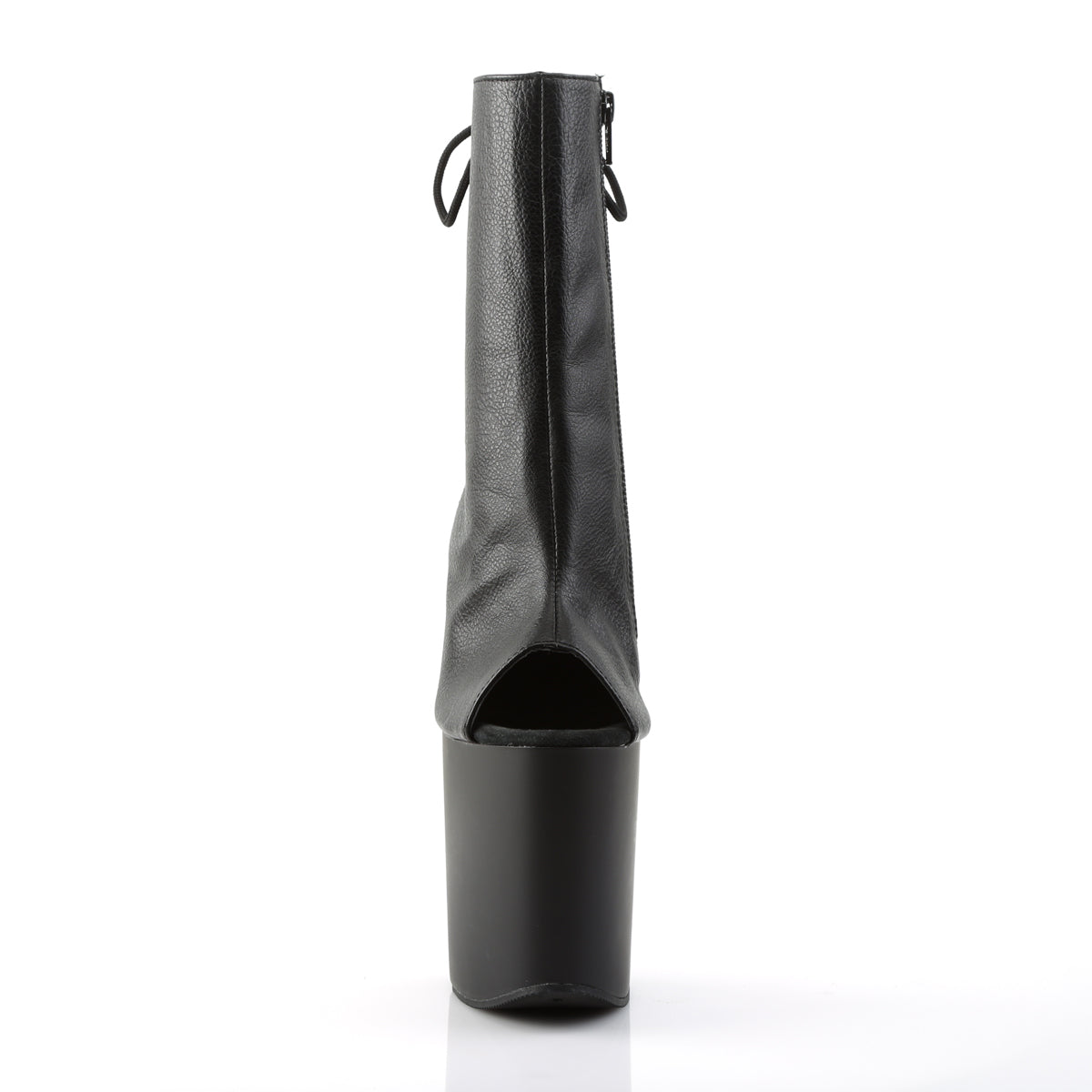 FLAMINGO-1018 8" Heel, 4" PF Open Toe/Heel Ankle Boot, Side Zip