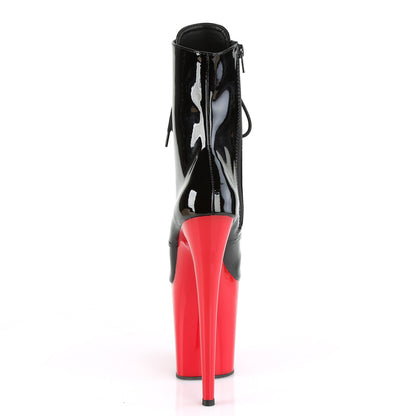 FLAMINGO-1020 8" Heel, 4" PF Lace-Up Ankle Boot, Side Zip