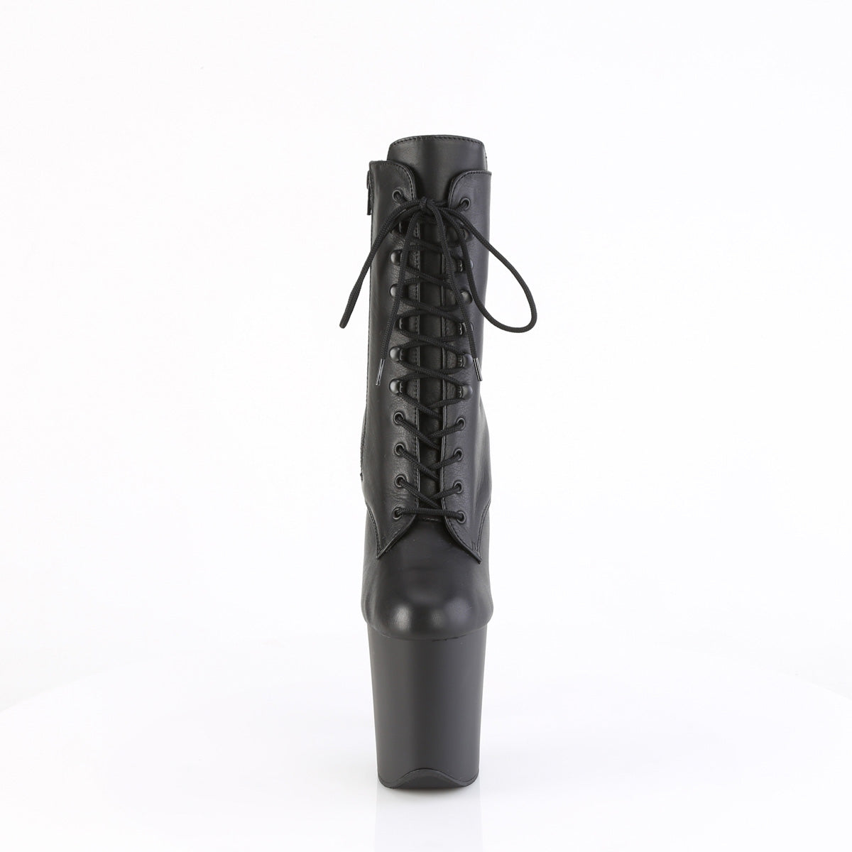 FLAMINGO-1020 8" Heel, 4" PF Lace-up Ankle Boot, Side Zip