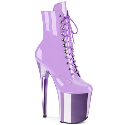 FLAMINGO-1020 8" Heel, 4" PF Lace-Up Front Ankle Boot, Side Zip