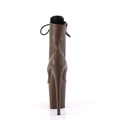 FLAMINGO-1020 *8" Heel, 4" PF Lace-Up Front Ankle Boot, Side Zip
