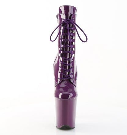 FLAMINGO-1020 8" Heel, 4" PF Lace-Up Front Ankle Boot, side Zip