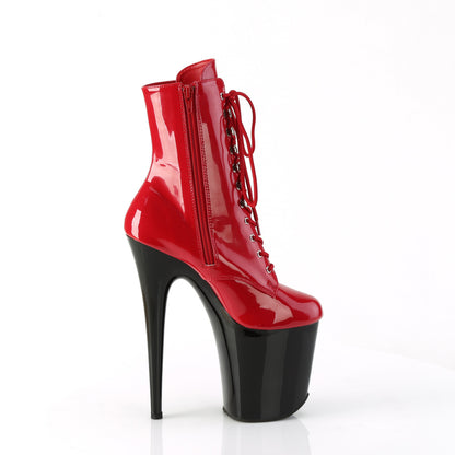 FLAMINGO-1020 *8" Heel, 4" PF Lace-Up Ankle Boot, Side Zip