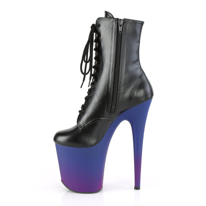FLAMINGO-1020BP *8" Heel, 4" PF Lace-Up Ankle Boot, Side Zip