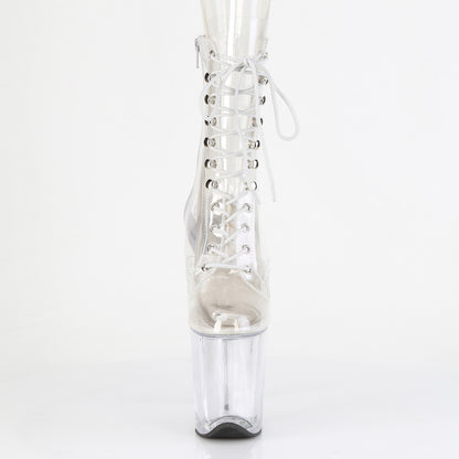 FLAMINGO-1020C *8" Heel, 4" PF Lace-Up Front Ankle Boot , Side Zip
