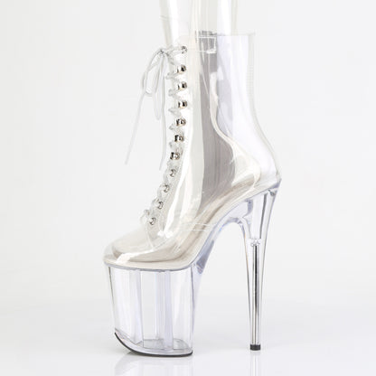 FLAMINGO-1020C *8" Heel, 4" PF Lace-Up Front Ankle Boot , Side Zip