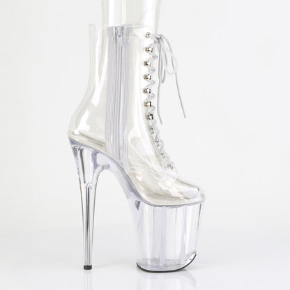 FLAMINGO-1020C *8" Heel, 4" PF Lace-Up Front Ankle Boot , Side Zip
