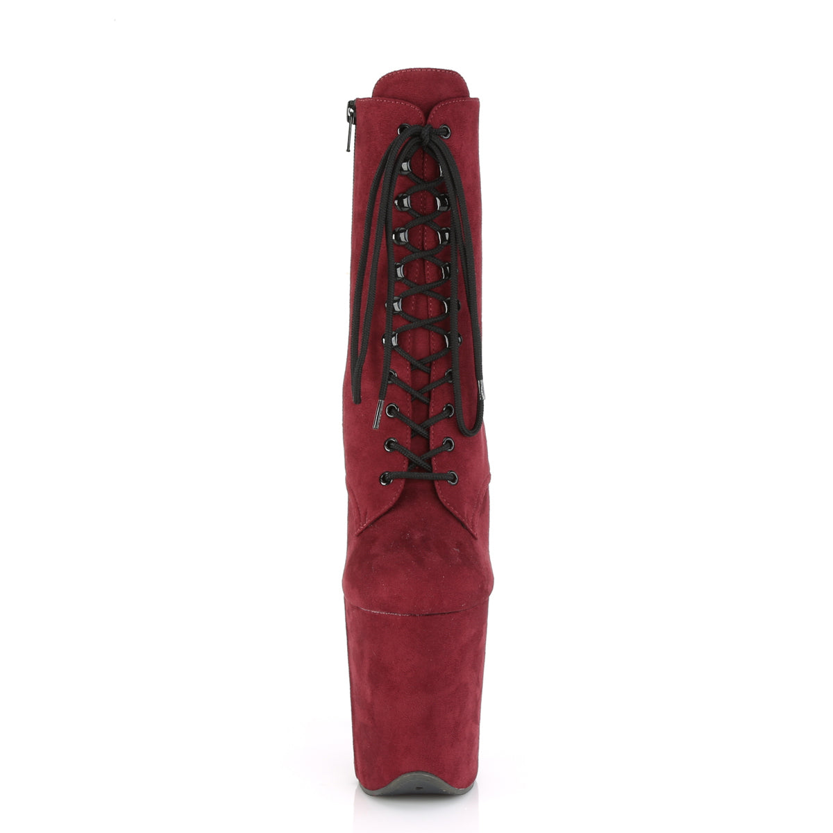 FLAMINGO-1020FS 8" Heel, 4" PF Lace-Up Ankle Boot, Side Zip