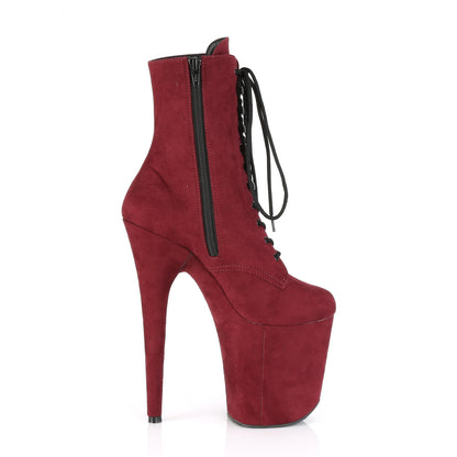 FLAMINGO-1020FS *8" Heel, 4" PF Lace-Up Ankle Boot, Side Zip