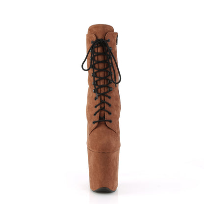 FLAMINGO-1020FS *8" Heel, 4" PF Lace-Up Ankle Boot, Side Zip